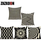 Черно-белые декоративные подушки 3d полиэстер с геометрическим принтом, декоративные наволочки для диванов, для украшения гостиной