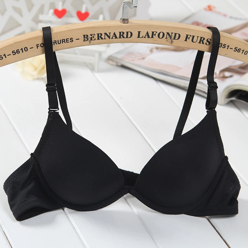 

Girl's Seamless Bra Tops Back Closure Brassiere Sexy Women's Underwear Three Quarters Cup Bra Wire-Free Bra