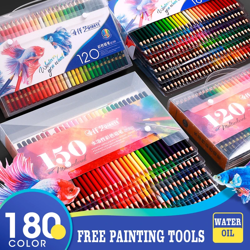 

Professional 12/24/36/48/120/150/180 Oil Color Pencil Set Watercolor Drawing colored pencils wood colour coloured pencils kids