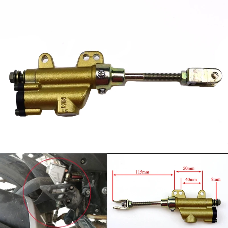 

Мотоцикл золотистый цилиндр для ног задний тормоз верхний насос 115 мм универсальные аксессуары задний тормоз главный цилиндр насос