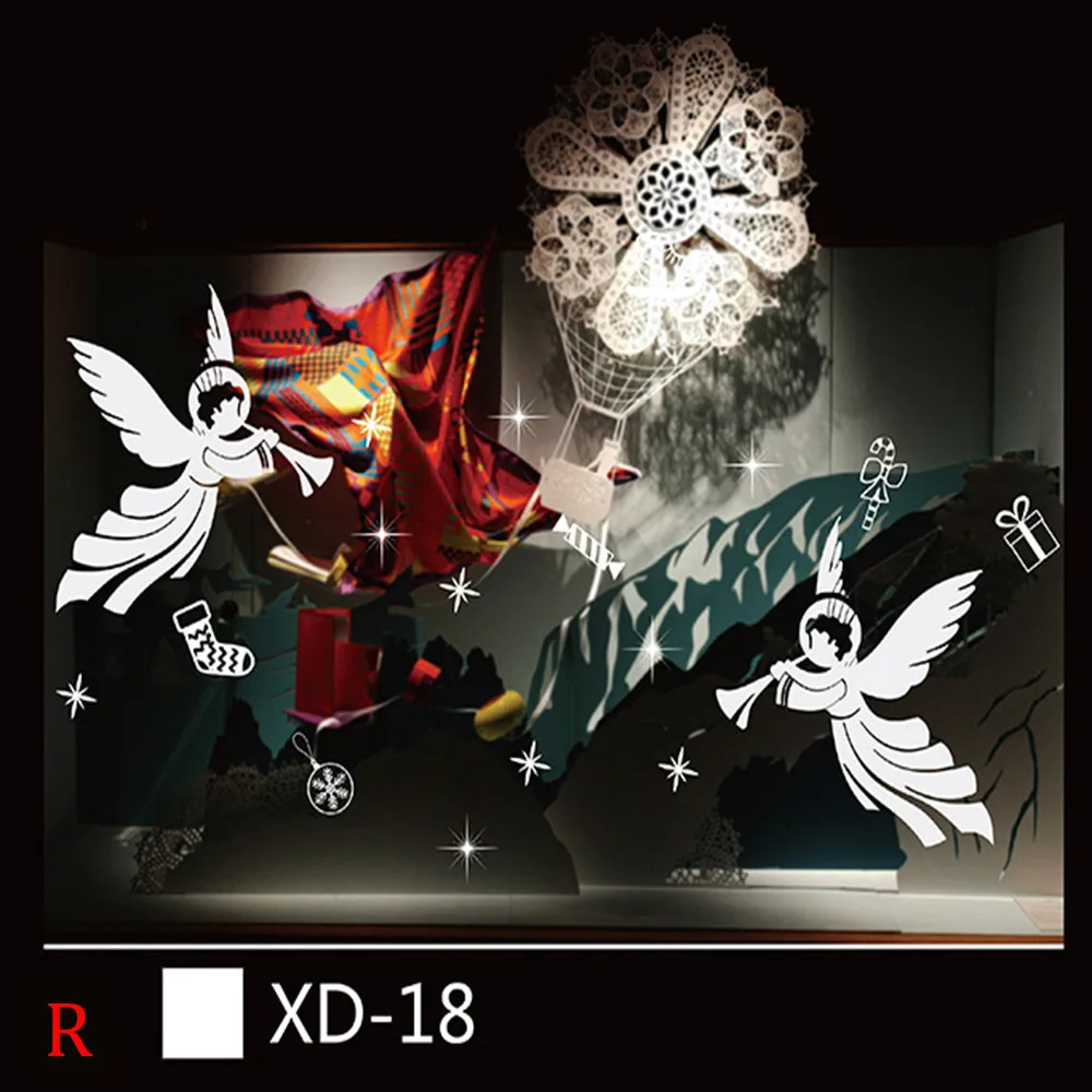 Новогодние новогодние наклейки на окно украшения для ресторана торгового центра