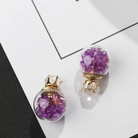 crystal ball earrings glass ball earrings rhinestone zircon round earrings sweet romantic jewelry earrings for women girl