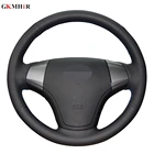 Сделай Сам сшитый вручную черный чехол рулевого колеса автомобиля из искусственной кожи для Hyundai Elantra 2008 2009 2010 аксессуары