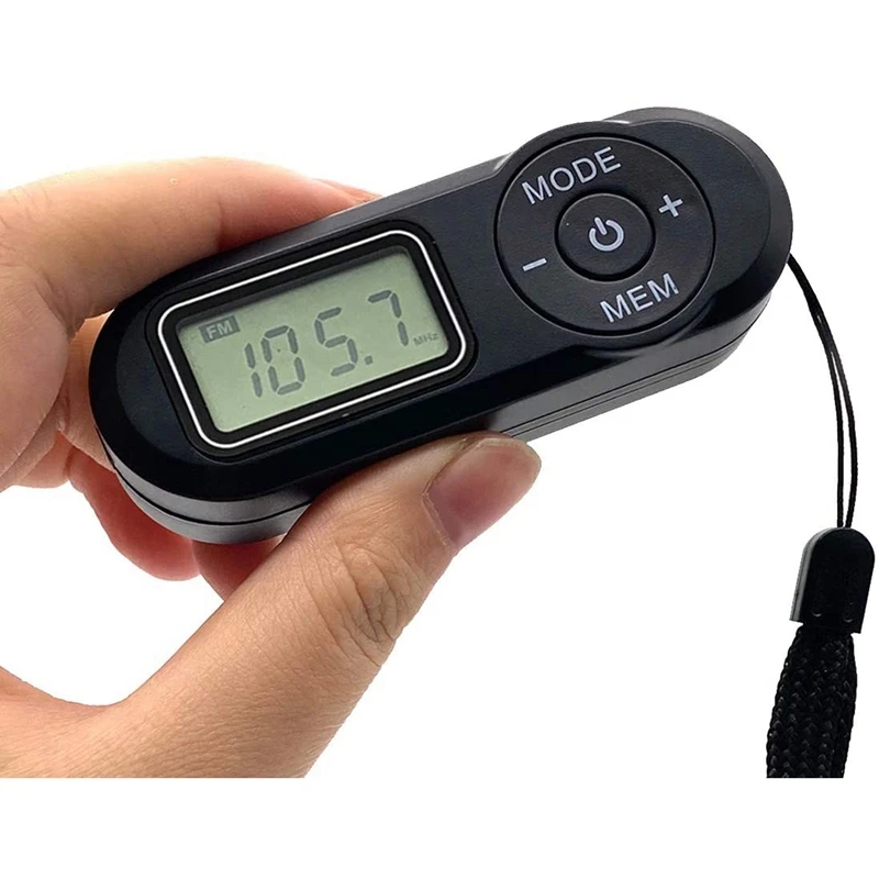 Mini Portable FM Radio Pocket Receiver with Earphone Bass Stereo For Walking Running Jogging | Электроника