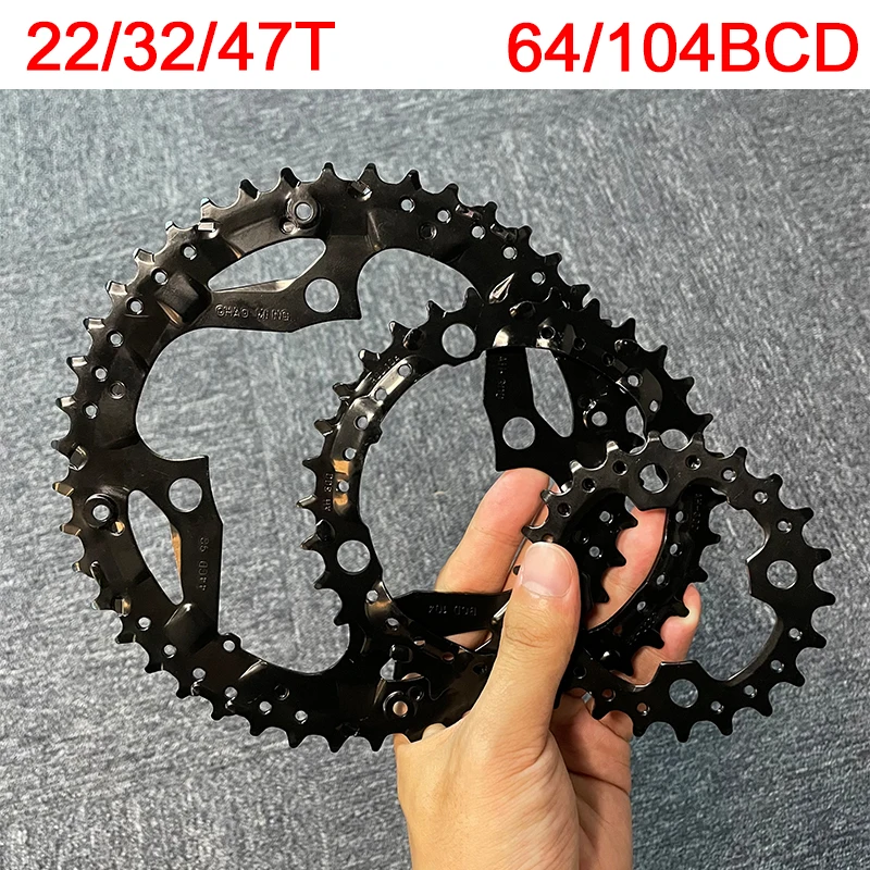 64/104 BCD MTB Звездочка 3*9S 22T 32T 44T велосипедная Тройная прочная для горного велосипеда