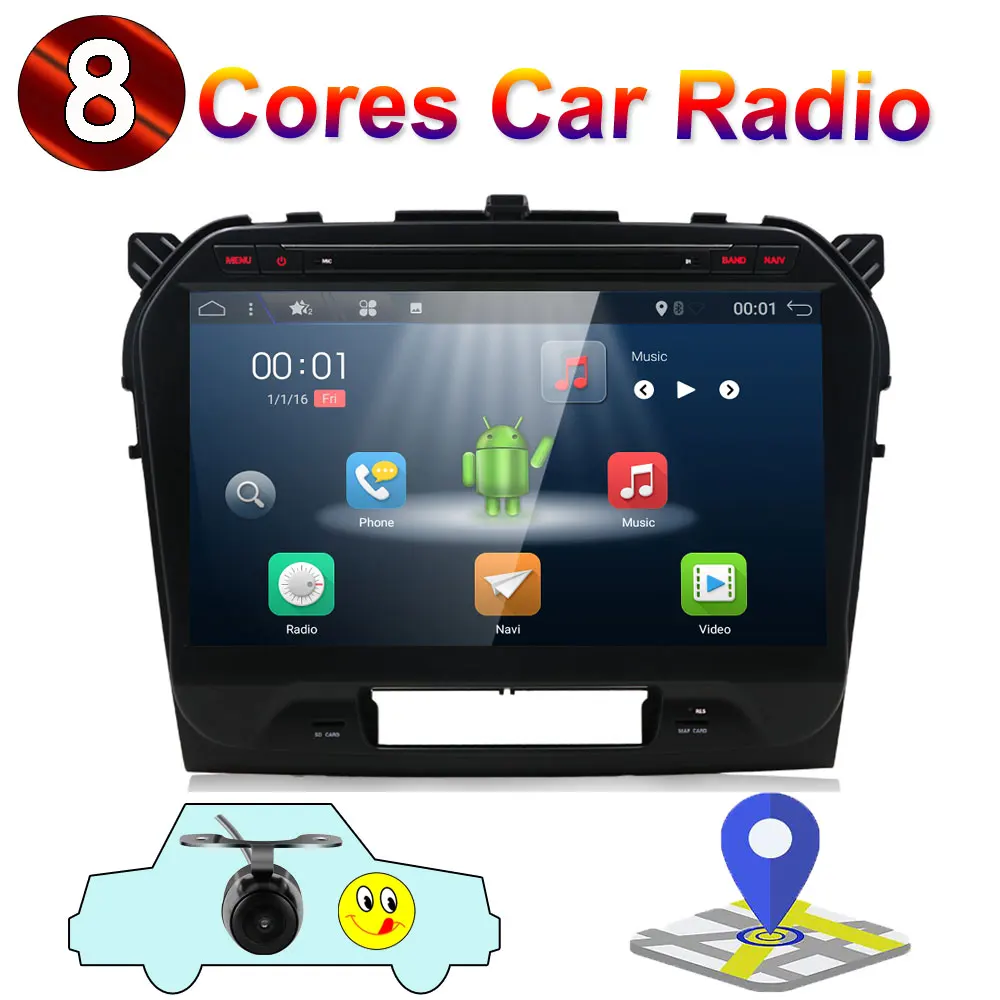 Android 9,0 для Suzuki Grand Vitara 2 din Восьмиядерный gps Navi Wifi SWC BT USB SD автомобильный Радио Стерео PC DAB