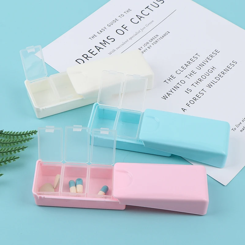 

Pill Box Portable 3 Grids Medicine Tablet One Day Pill Case Container Travel Pill Box Holder Daily Medicine Storage Organizer
