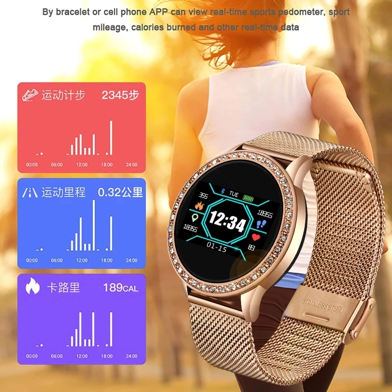lige ladies smart watch women blood pressure heart rate monitor fitness tracker sport smart band alarm clock reminder smartwatch free global shipping