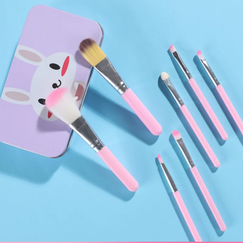 7 шт. кошка Rabbite Портативный наборы кисточок для макияжа начинающих набор кистей с