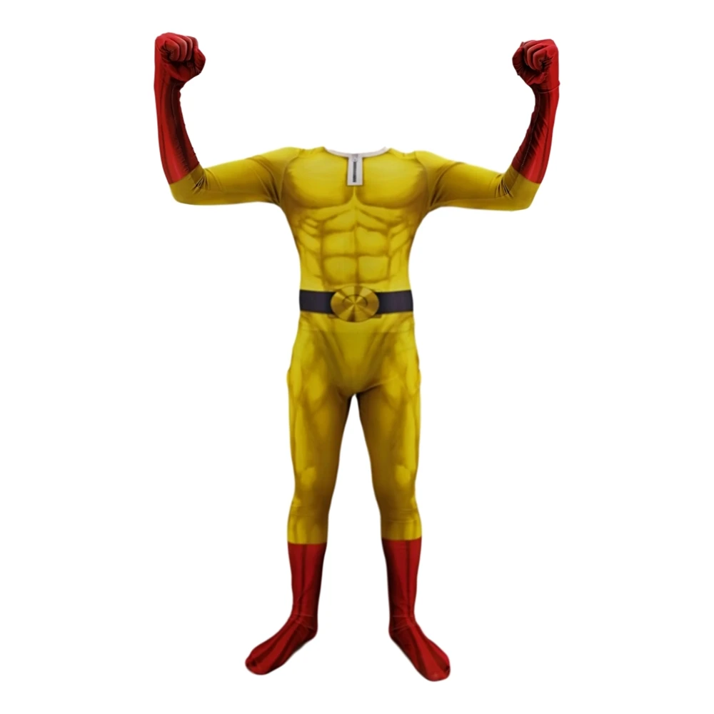 3D печати для мужчин ONE PUNCH MAN Косплэй костюм Человека паука супергерой Zentai Боди