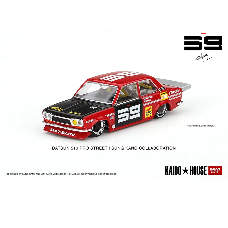 

Kaido House x MINI GT 1:64 Datsun 510 Pro Street SK510 Red KHMG003