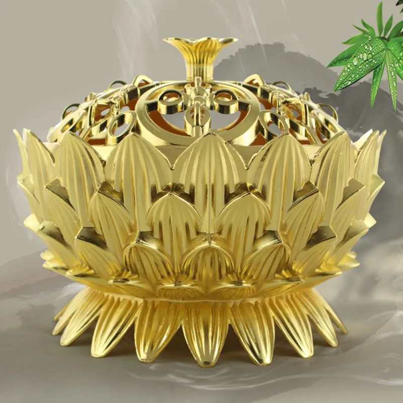 Новинка Лидер продаж Ретро лотоса Форма цинк-медного сплава Ладан горелки