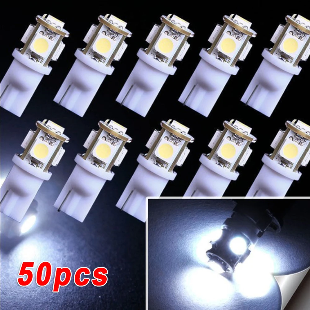 

Set LED Bulbs Auto Super White T10 Wedge 194 168 2825 158 192 Replacement