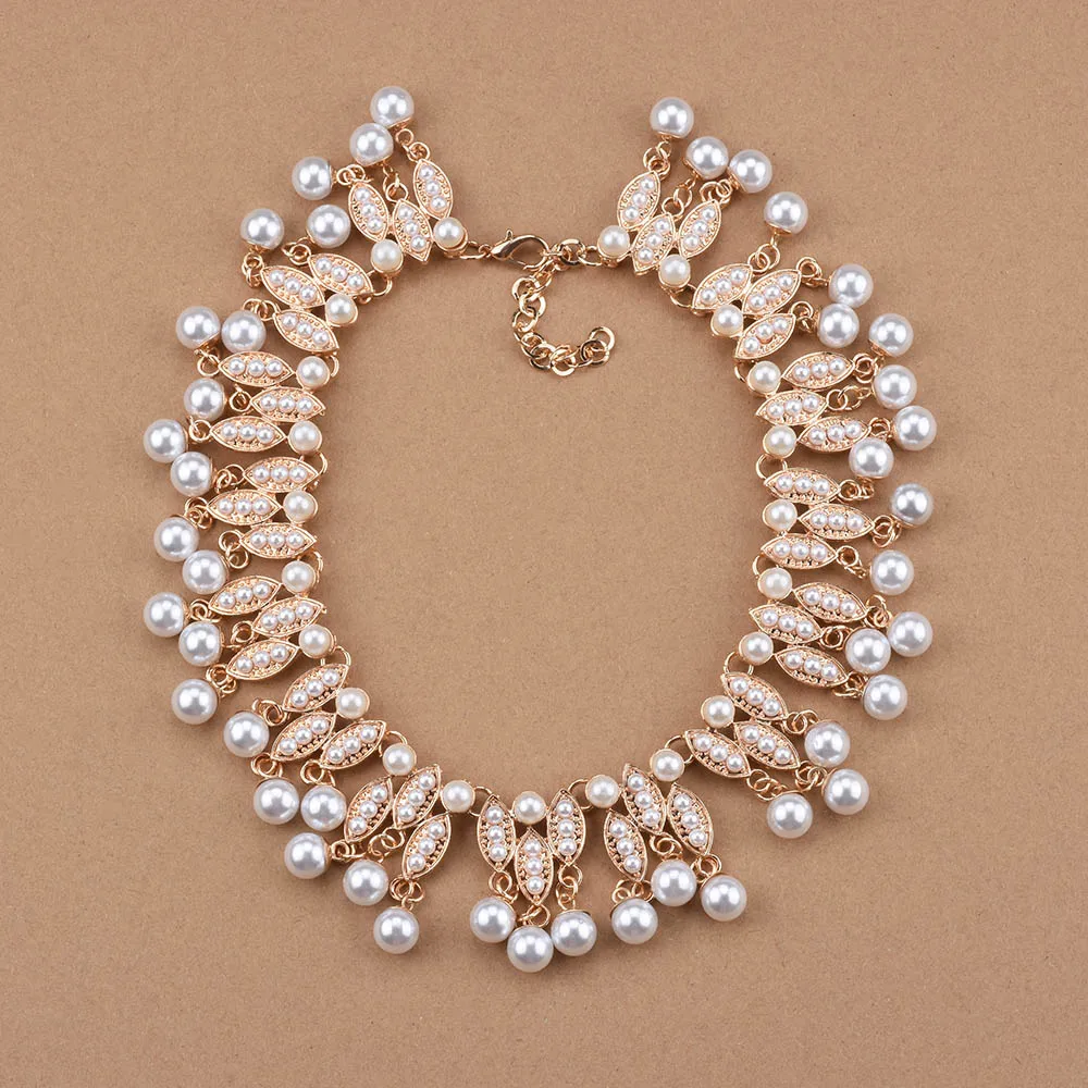 Жемчужная цепочка ожерелье Винтажное колье нагрудник подвеска богемное