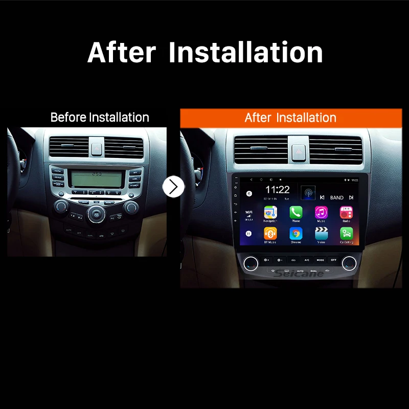 Автомагнитола Seicane 2DIN Android 9 0 10 1 дюйма GPS мультимедийный плеер для Honda Accord 7 2003 2004 2005