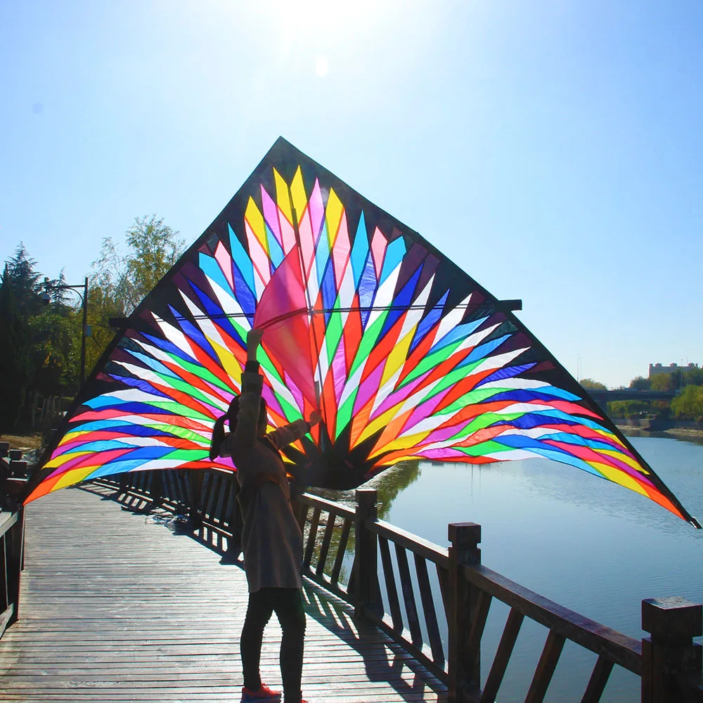 Ray кайт Треугольники kiteOutdoor забавная большая Дельта-бумажный змей с одиночной линией красочные Треугольники воздушных змеев для audlts
