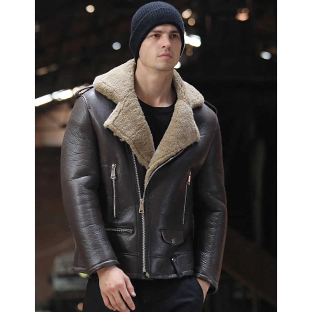 Классический деловой костюм стильная куртка из натуральной овечьей кожи одежда