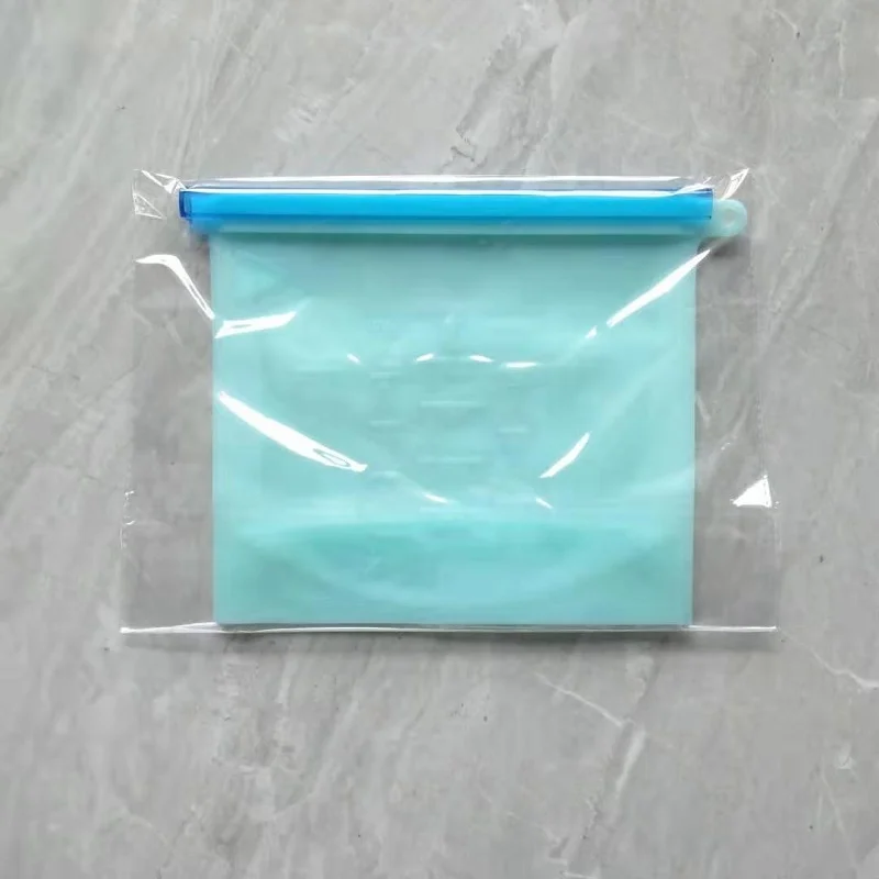 blue Силиконовые мешки многоразовая силиконовая пищевая Сумка Многоразовые Пакеты для бутербродов многоразовый пакет с молнией сумки силиконовые сумки для хранения силиконовые контейнеры - Цвет: blue