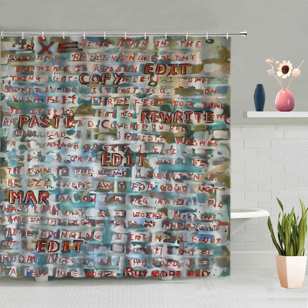 

Exquisite Elegant Marbling Wave Point Geometry Art Occlusion Shower Curtain Anti Peeping Waterproof Bath Screen Home Decor