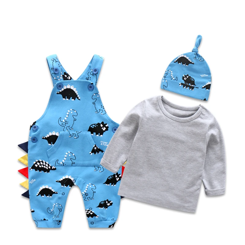 

Baby Boy Clothes Set,Infant Long Sleeve + Tops + Hat + Overalls Outfits Suits