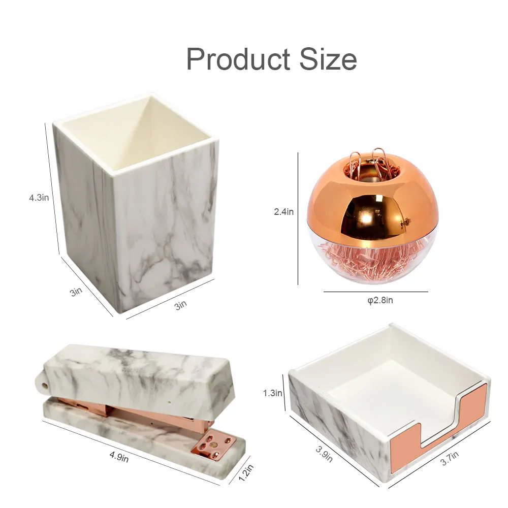 Tanie Materiały Biurowe Zestaw Akcesoriów Szkoła Home Office Dostępny Marmurkowy Zestaw Do Przechowywania Na Biurko