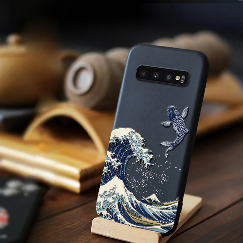 Роскошные чехлы для телефонов Samsung A51 A40 чехол Galaxy S8 S9 S10 Plus S9plus S10e с 3D тиснением