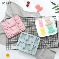 jo life cartoon bear bunny animal cookie silicone mold cake decoration tool fondant candy chocolate mould biscuit bakeware