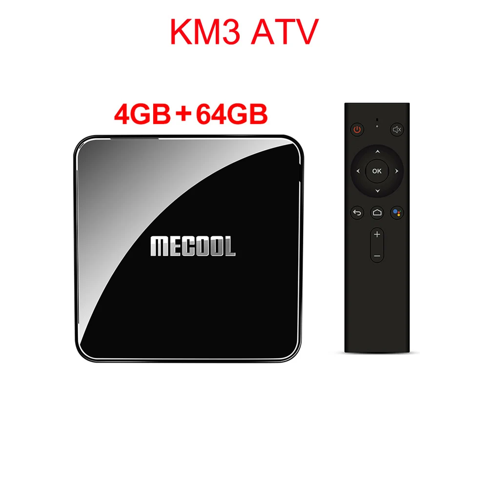 Android tv 9,0 Google Сертифицированный MECOOL KM9 PRO 4 ГБ 32 ГБ Android 9,0 tv Box Amlogic S905X2 4 K Voice 2,4G 5G Dual Wifi BT4.0 KM9A tv - Цвет: KM3 ATV 4G64G