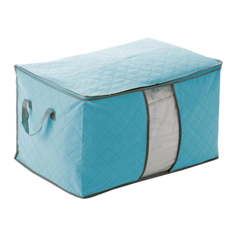 Складная Большая Нетканая сумка для хранения одеяла на молнии органайзер ящика