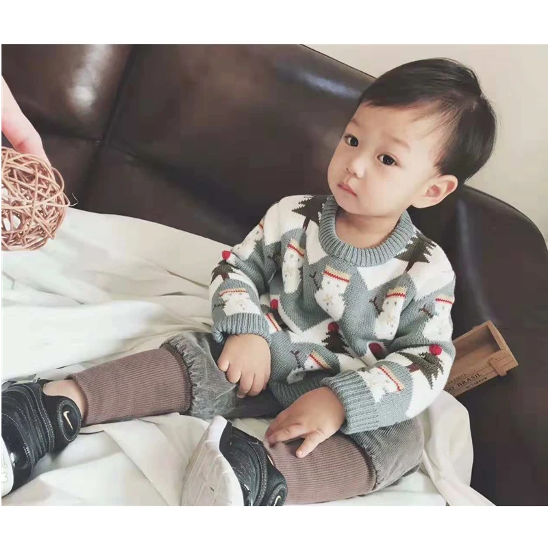 

2020 Christmas Children's Sweater Autumn and Winter New Cotton Knitted Parent-child Pullover Christmas Pajamas Family