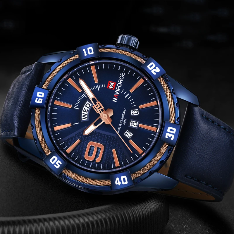 Часы NAVIFORCE мужские стальные водонепроницаемые кварцевые с датой | Наручные часы