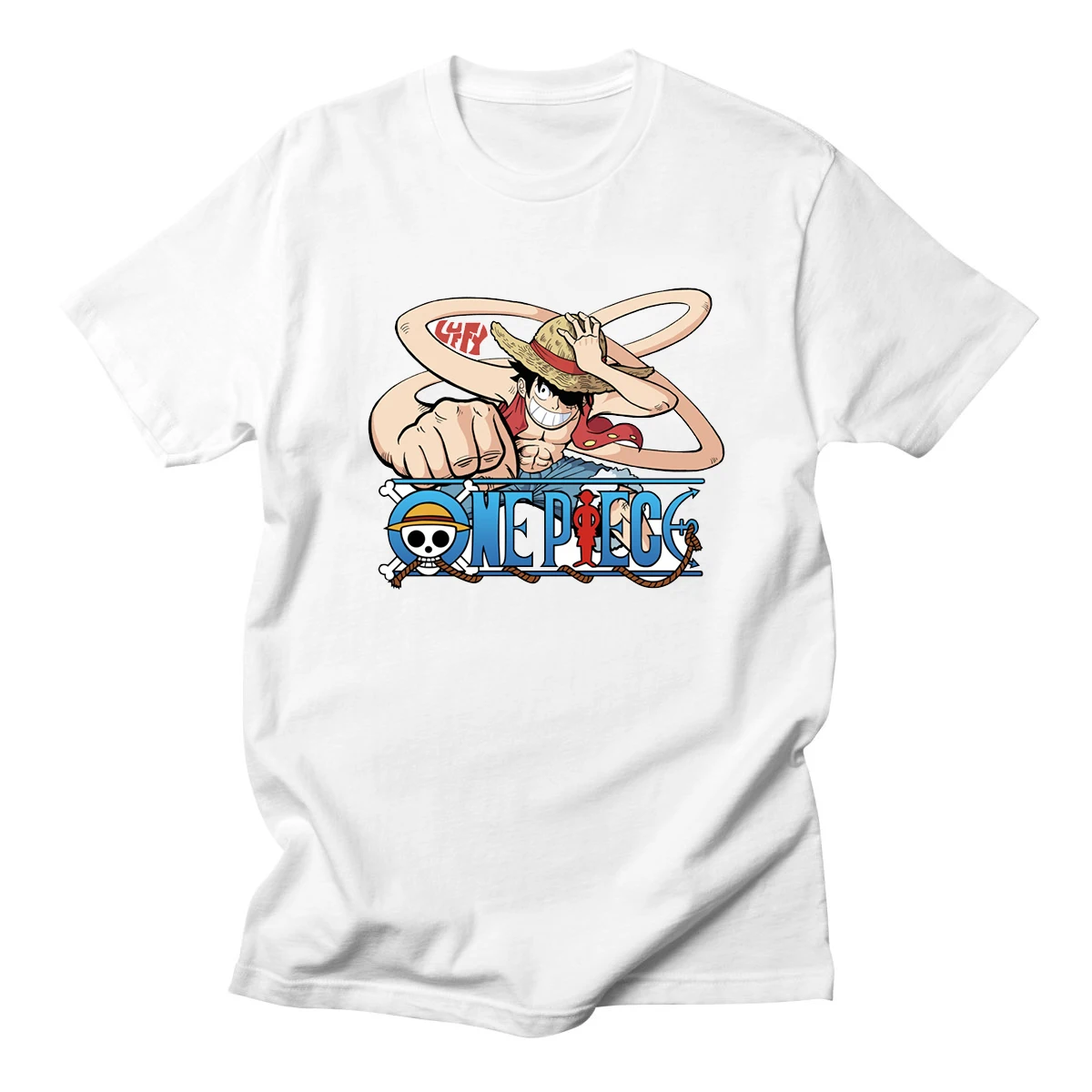 Забавные Луффи футболки мужские Аниме одна деталь футболка белый о образный
