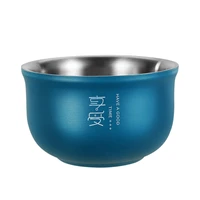 color 304 stainless steel bowl double anti scalding food container korean rice salad bowl ramen instant noodle soup bowl metal