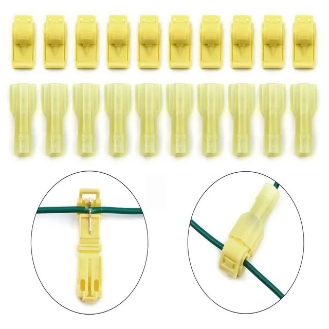 25Pairs 50PCS Yellow 60/30 шт., коннекторов для электрических проводов, разъемы и клеммы для проводов, обжимная Клемма Scotch Lock быстрый зажим для 22-10AWG Электрический автомобильный аудио комплект набор инструментов - Цвет: 25Pairs 50PCS Yellow