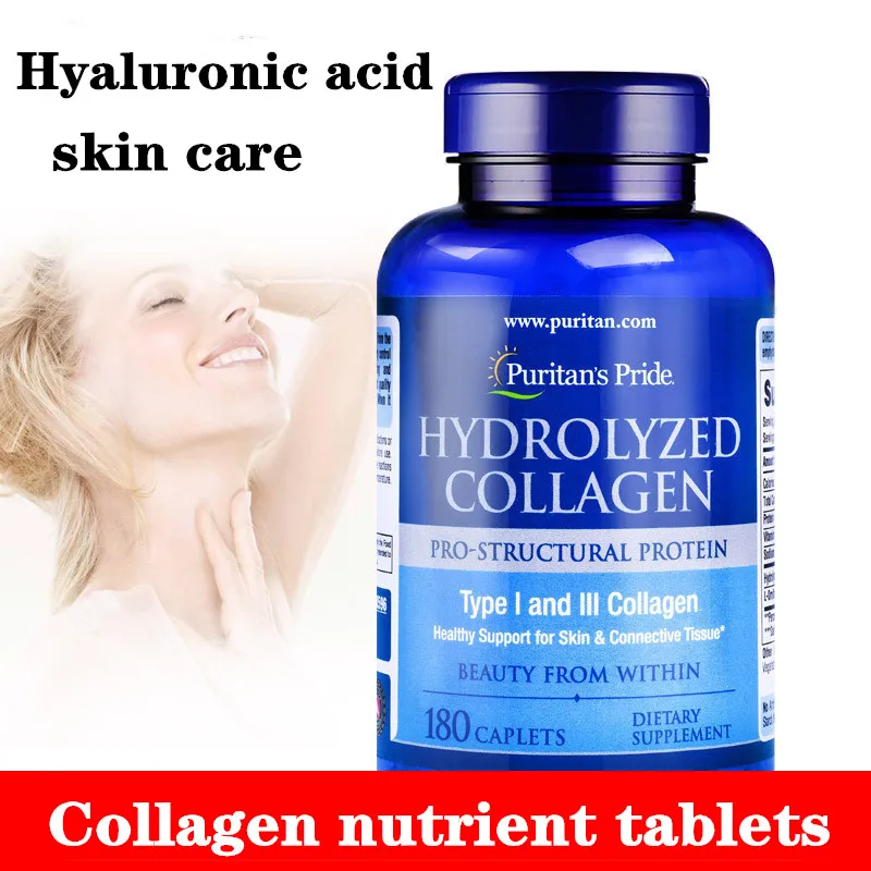 

Hydrolyzed Collagen 180 Tablets US Imported Nutrient Tablets Hyaluronic Acid Skin Care, Whitening Skin, Anti-Wrinkle