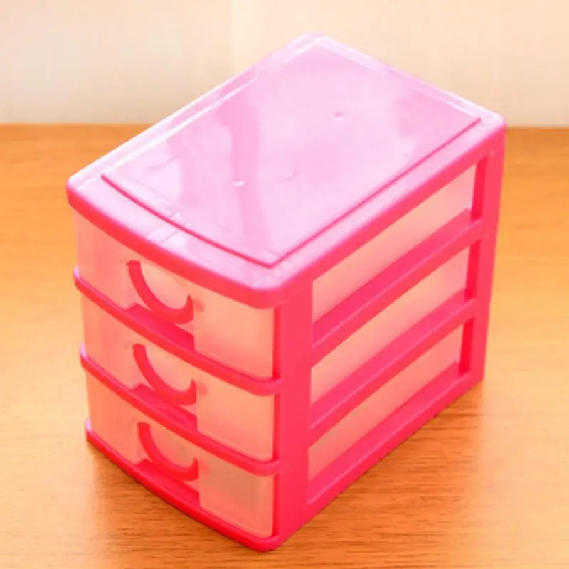 Практичный пластиковый маленький ящик для хранения настольный прозрачный