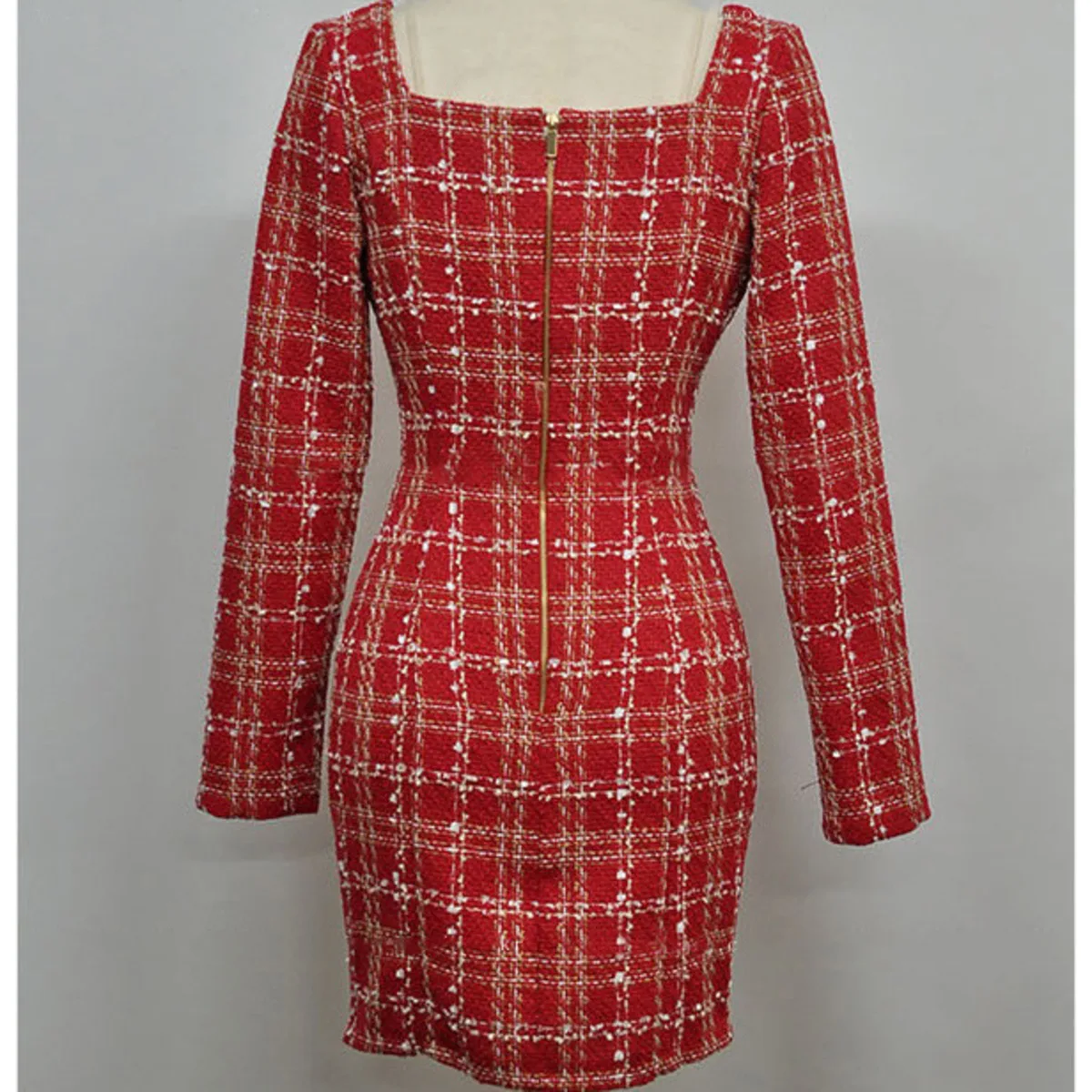 

BacklakeGirls Japanese Autumn Women Mini Lolita Dress Square Collar Long Sleeve Red Plaid Dress Elegant Kawaii Feminine Dress