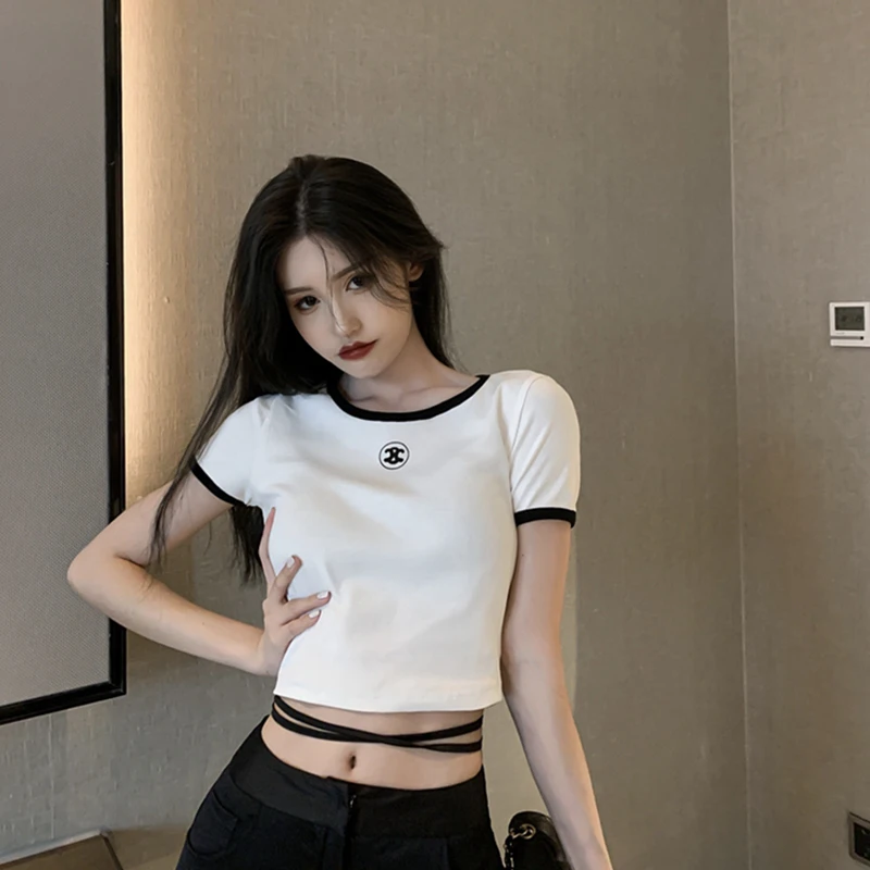 Лидер продаж 2020 модная уличная футболка в гонконгском стиле с узкой талией