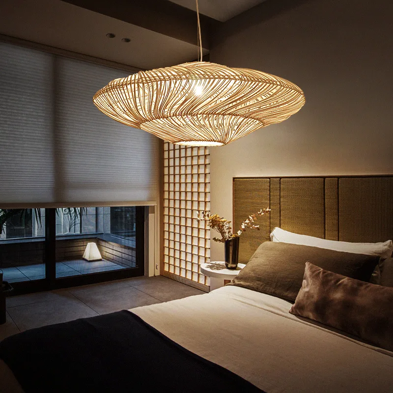 Ретро-люстра Handmade из ротанга для декора гостиной, столовой, через E27 для дома и кофейни.