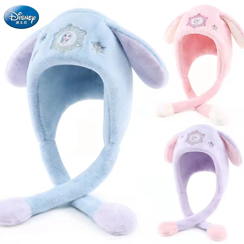 

Disney Frozen Kids Autumn Winter Hat Scarf For Girls Outdoor Wind Proof Thickening Keep Warm Knitted Scarves Suitable 3-10 Years