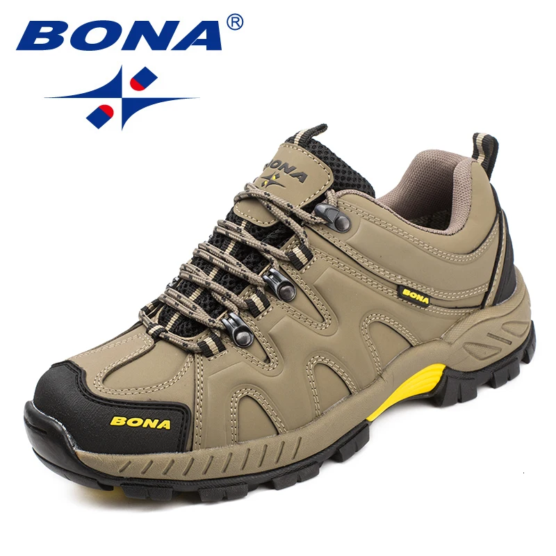 BONA Winter Hiking Shoes For Men Anti-skid Waterproof travel Boots Man Sport Shoes Outdoor Jogging Trekking Lace Up Sneakers