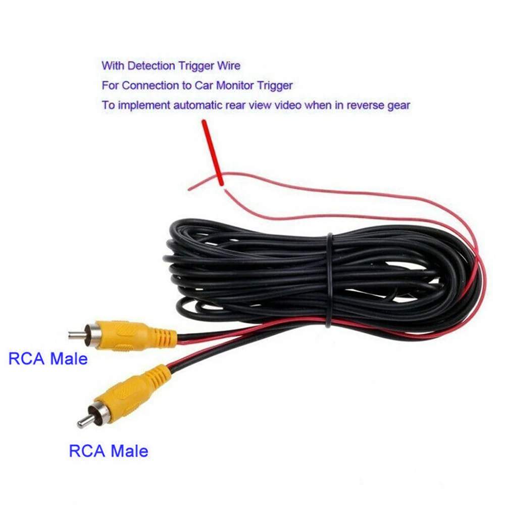 

12-24V 15m RCA Reverse Rear View Backup Camera Video Cable Cord Parking Extension Wire DVR Kits For All Car Accessories
