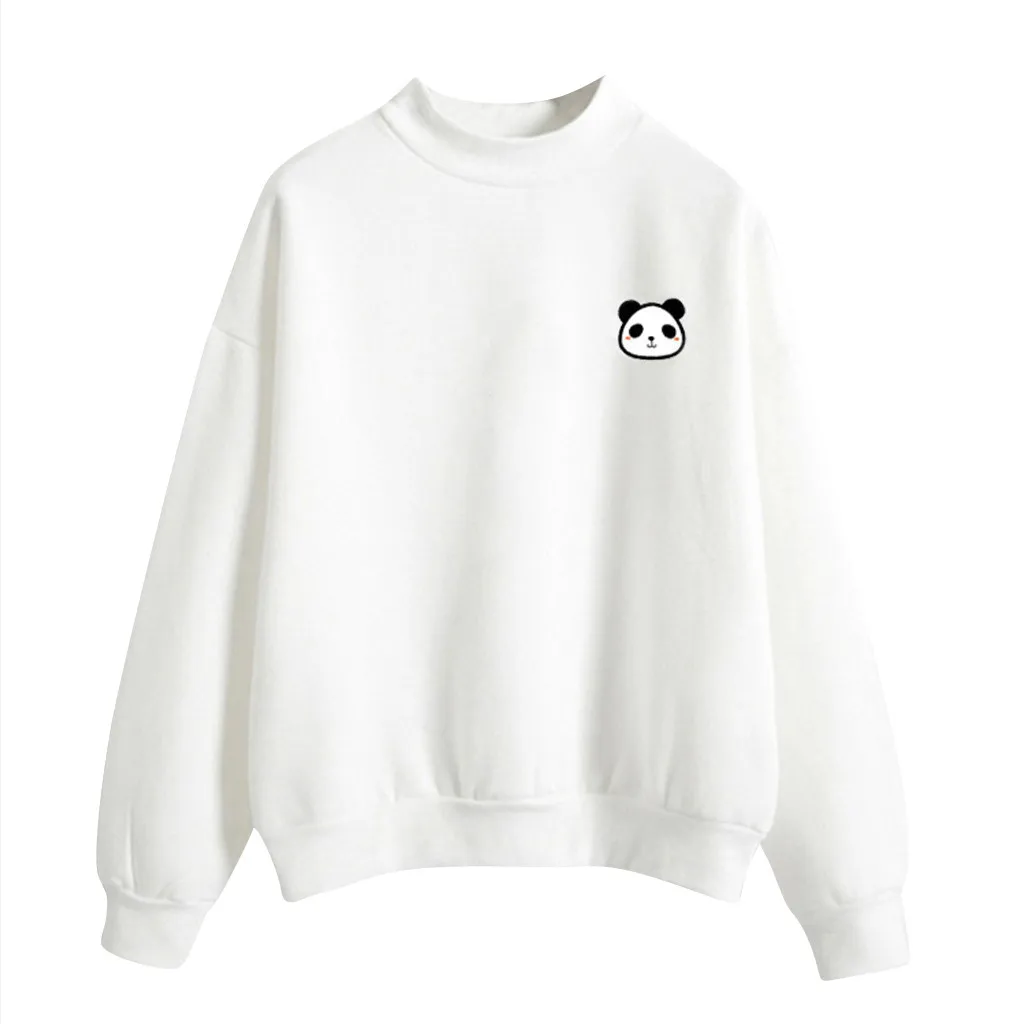 Стильный принт панды свитшоты Харадзюку свитер с круглым вырезом женская одежда