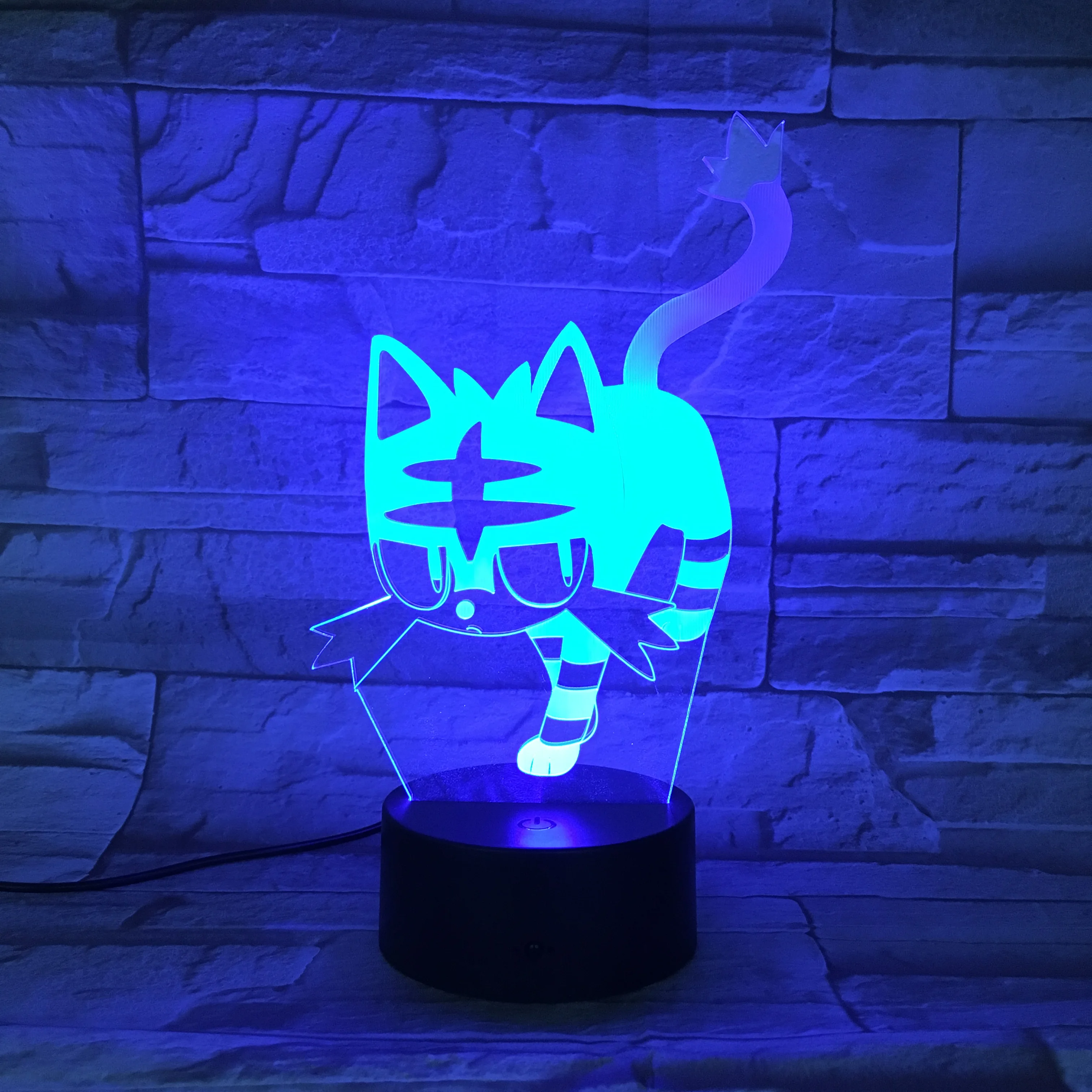 3D лампа новинка светодиодная сенсорная настольная в виде кота для ночного