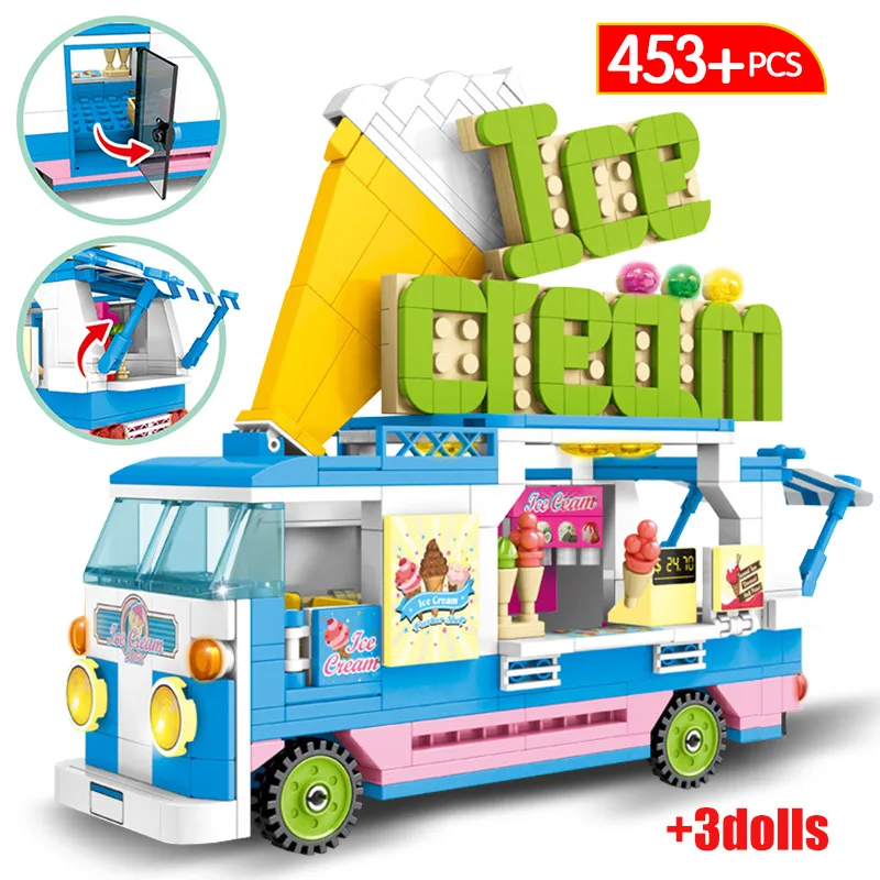453 шт Город Друзья улица вид мороженое модель автомобиля строительные блоки