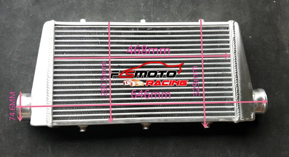 Универсальный алюминиевый интеркулер с передним креплением турбо для FMIC