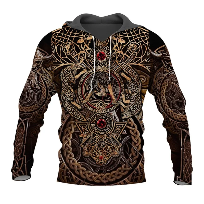 2020 Newest Fashion Viking Tattoo 3D All Over Printed Men Hoodies Harajuku Fashion Sweatshirt Unisex Casual Zip Hoodie tops