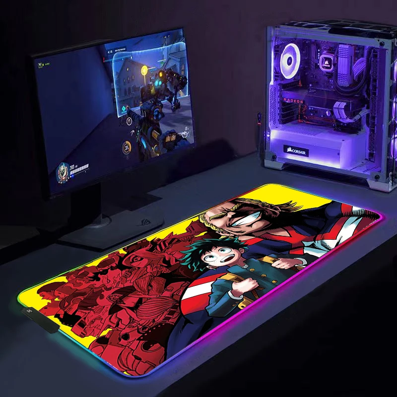 RGB мой герой Академия геймерский большой XL Коврик Для Мыши для ПК игровые