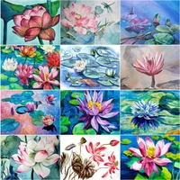 new full squareround flowers diamond embroidery 5d diy diamond painting lotus art pictures mosaic home decoration handmade gift