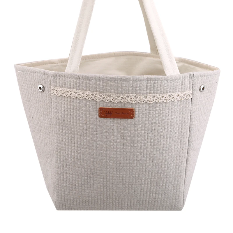 

New High Quality Lunch Bag Cotton Linen Aluminum Foil Insulation Lunch Box Food Picnic Refrigerated Tote Bag 3 Style